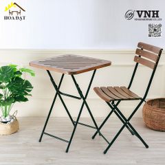 Khung bàn vuông cafe Vinahardware, sơn đen mờ - VNH550750