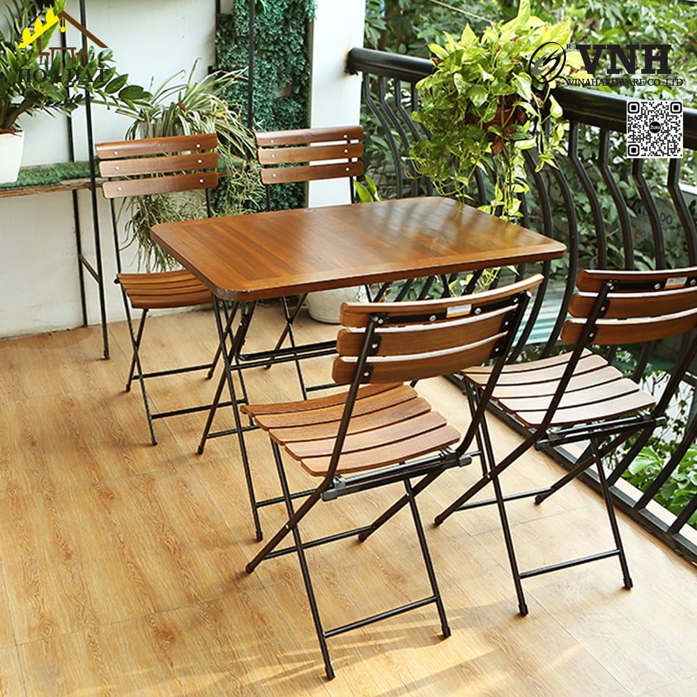 Khung bàn vuông cafe Vinahardware, sơn đen mờ - VNH550750