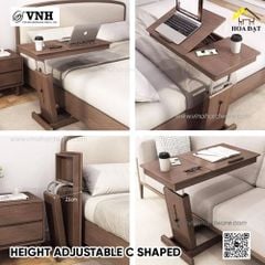 Bàn chữ C gấp gọn dùng làm bàn laptop, bàn đầu giường, bàn bệnh viện, bàn sofa VNH