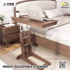Bàn chữ C gấp gọn dùng làm bàn laptop, bàn đầu giường, bàn bệnh viện, bàn sofa VNH