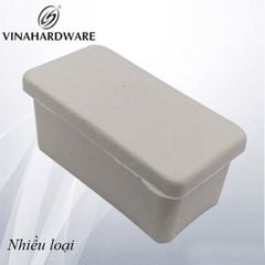 Nút nhựa chân bàn ghế màu trắng xám Vinahardware kích thước 20x40 mm PB2040W
