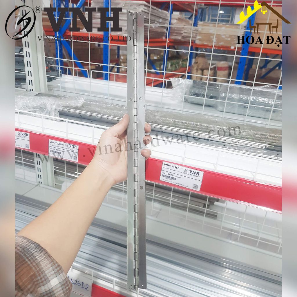 Bản lề lá piano Vinahardware bản 37mm, inox 201-VNH37250