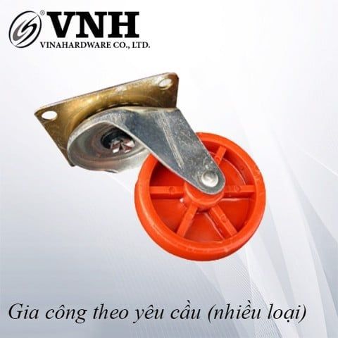 Bánh xe tủ đế vuông Vinahardware, màu cam-CT8250G