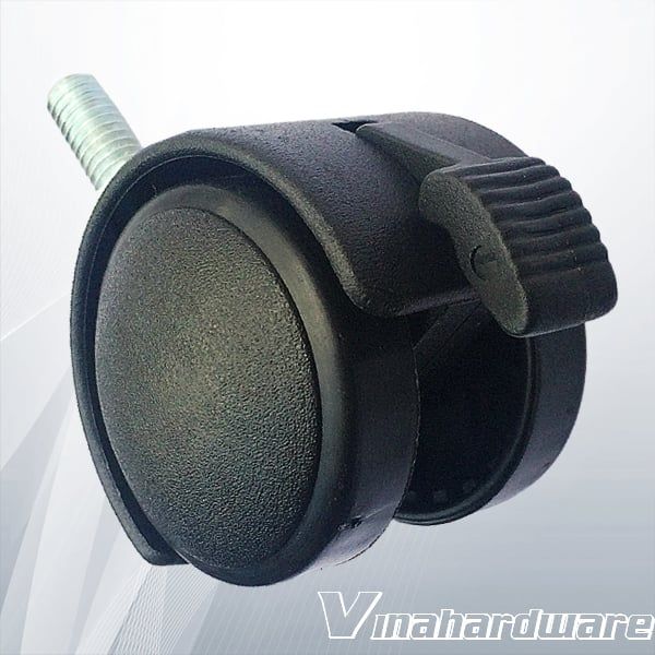 Bánh xe tủ Vinahardware loại ty ren M10x15, đường kính 50mm, có khóa CT8250CK