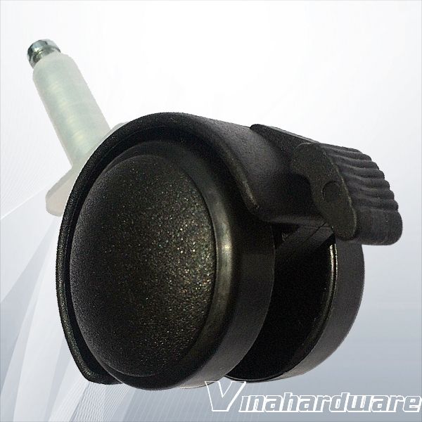 Bánh xe ghế Vinahardware loại Ti 8x18mm đường kính bánh 50mm màu đen không khoá CT818KK50