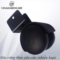 Bánh xe tủ đế U Vinahardware loại 23mm, đường kính 50mm, có khóa, màu đen CTU8231-CTU8231