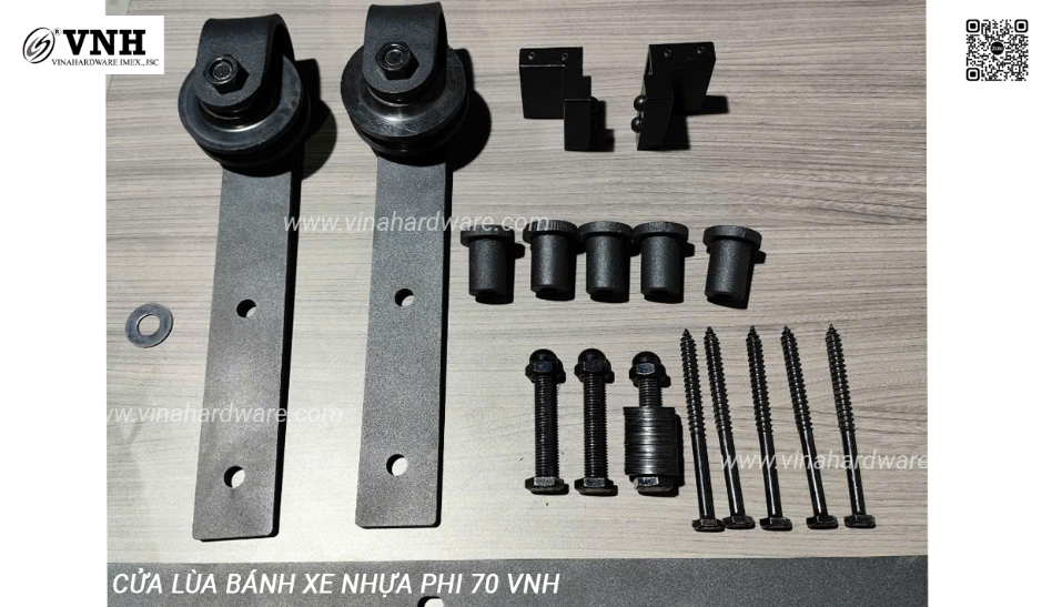 Bánh xe tiện nhựa cửa lùa Vinahardware - VNH120322 - Phi 70mm