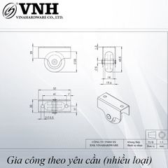Bánh xe cửa tủ Vinahardware phi 35 CT2014