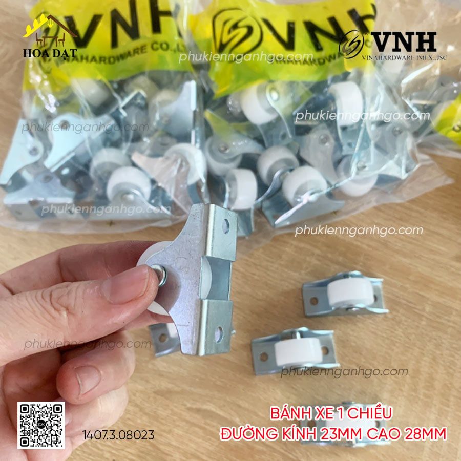 Bánh xe 1 chiều Vinahardware đường kính 23mm cao 28mm VNH BXC09-BXC09