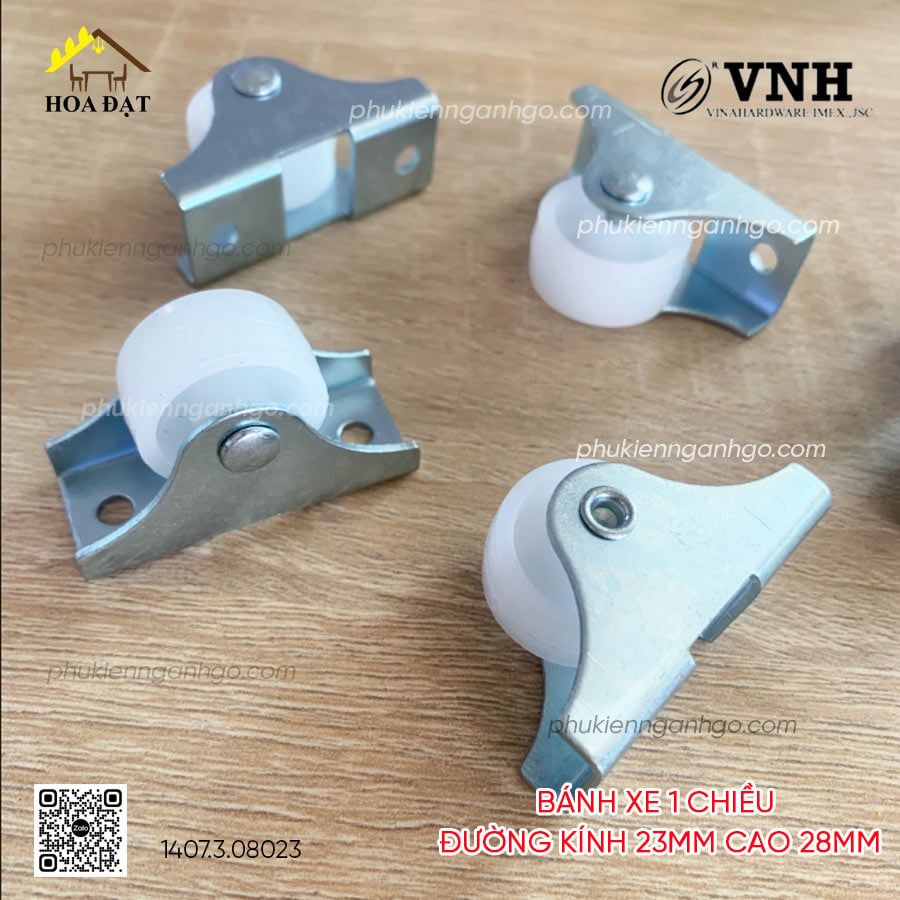 Bánh xe 1 chiều Vinahardware đường kính 23mm cao 28mm VNH BXC09-BXC09