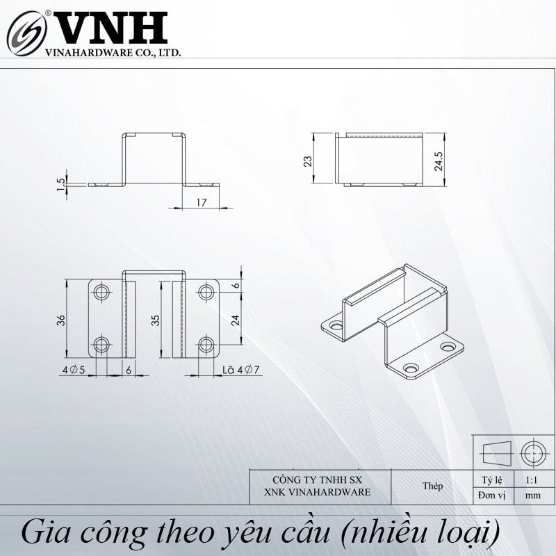Pat ( Bas) chữ U trắng VNH BB1025W-BB1025W