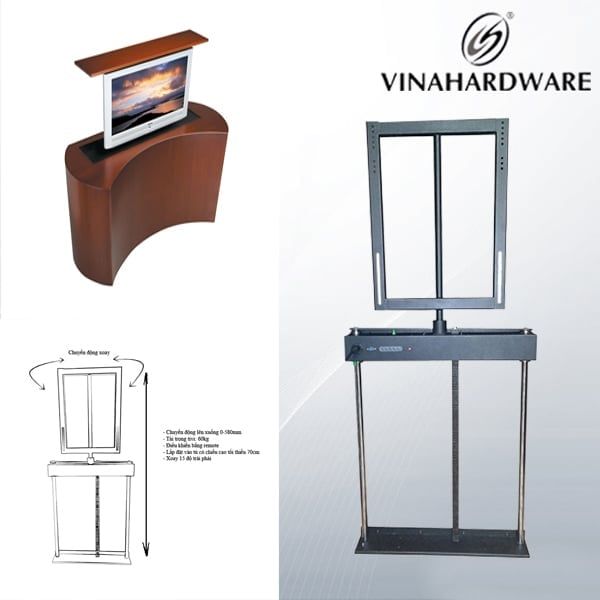 Bộ kit nâng tivi tự động Vinahardware TL9325AZ