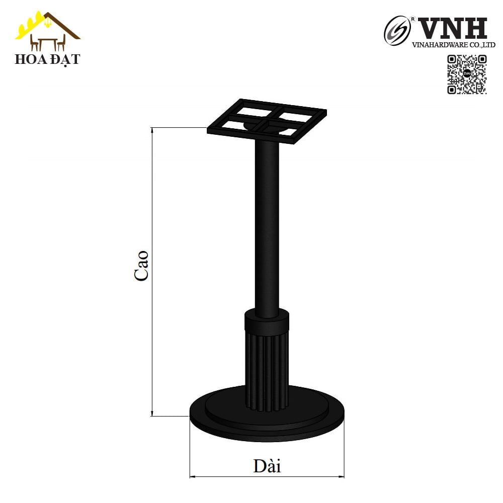 Bộ khung bàn ghế quầy bar Vinahardware, sơn đen tĩnh điện - VNH023003