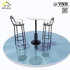 Bộ khung bàn ghế quầy bar Vinahardware, sơn đen tĩnh điện - VNH023003