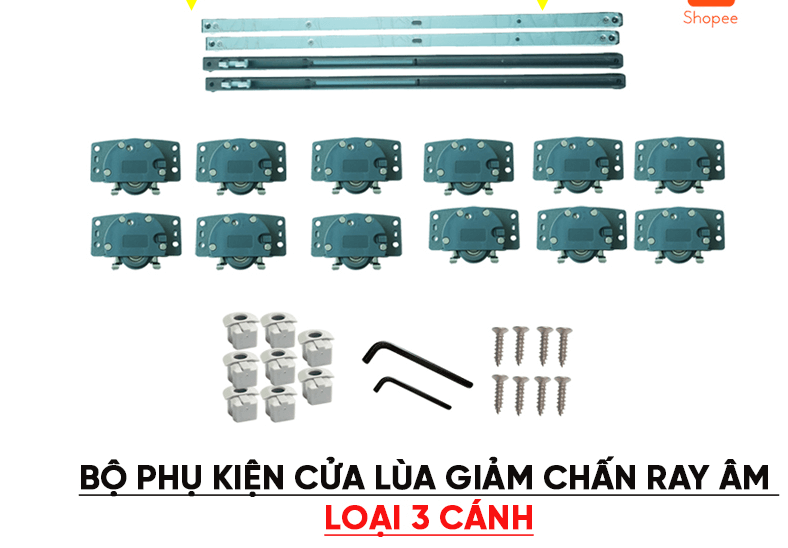 Phụ kiện cho ray lùa giảm chấn ray âm VNH - VNH20003