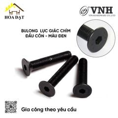 Bulong lục giác chìm đầu côn M6, màu đen - HSS620B