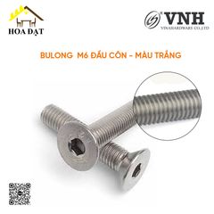 Bulong M6 đầu côn, màu trắng - HDSB314 - HSS615C