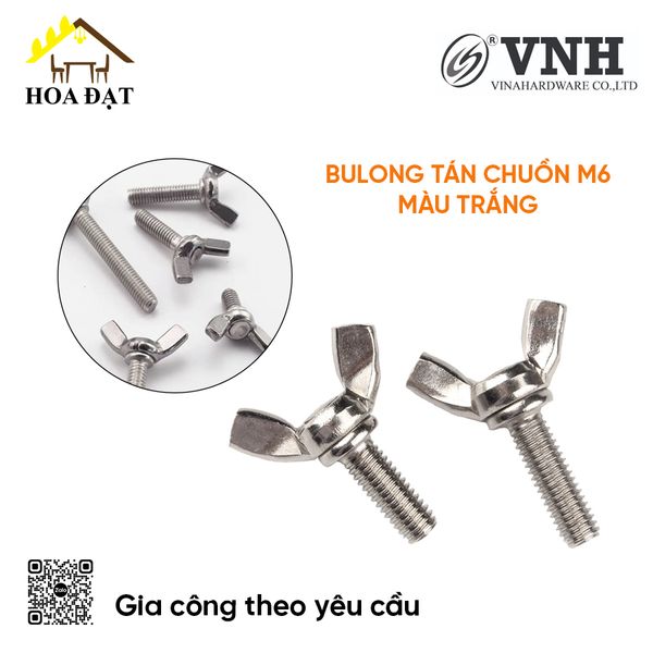 Bulong tán chuồn M6, màu trắng - HSS630C