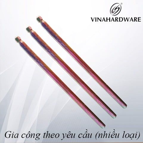 Khóa lục giác đầu bi Vinahardware, thẳng, bảy màu , dài 95mm HK111-HK111