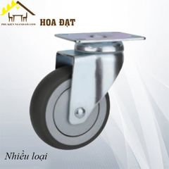 Bánh xe tủ đế vuông TPR Vinahardware, không khóa, màu xám - CT050XKK