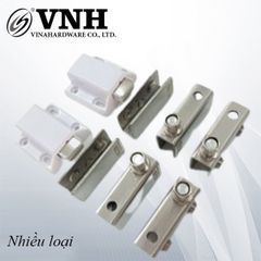 Bản lề kẹp kính inox, chốt nhấn mở đôi, màu trắng - H0049T-H0049T