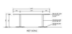 Chân bàn cafe 2100x800x750mm, sơn đen mờ - VNH2100800B-VNH2100800B