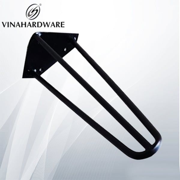 Chân bàn sắt đặc 3 nan Vinahardware, sơn đen, phi 10 x730mm - SP028425-SP028425