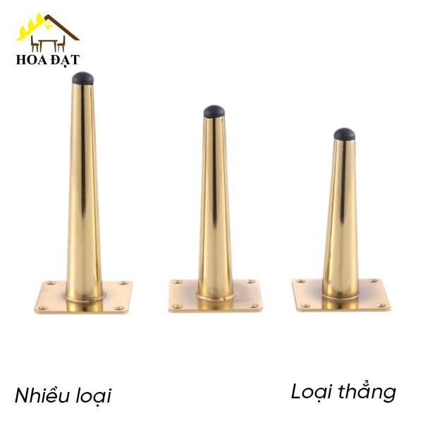 Chân côn ghế sofa Vinahardware, màu vàng gold - Nhiều kích thước - Loại thẳng - Loại Nghiêng VNH250S