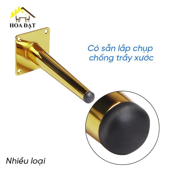 Chân côn ghế sofa Vinahardware, màu vàng gold - Nhiều kích thước - Loại thẳng - Loại Nghiêng VNH250S