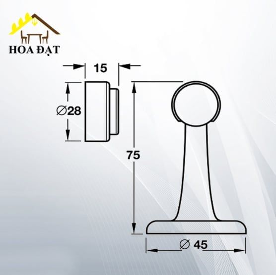 Chặn cửa nam châm Vinahardware, đồng thau, màu chrom mờ - DC0024HL