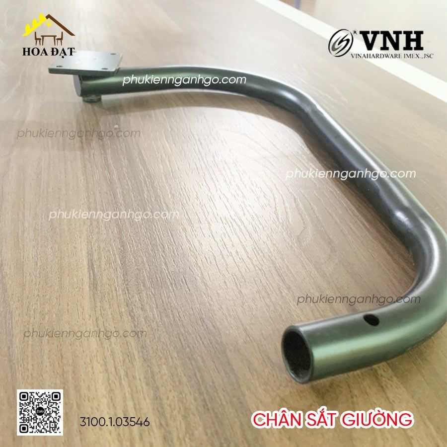 Chân sắt giường Vinahardware kích thước 354x207x21mm , sơn đen mờ - VNH354207L