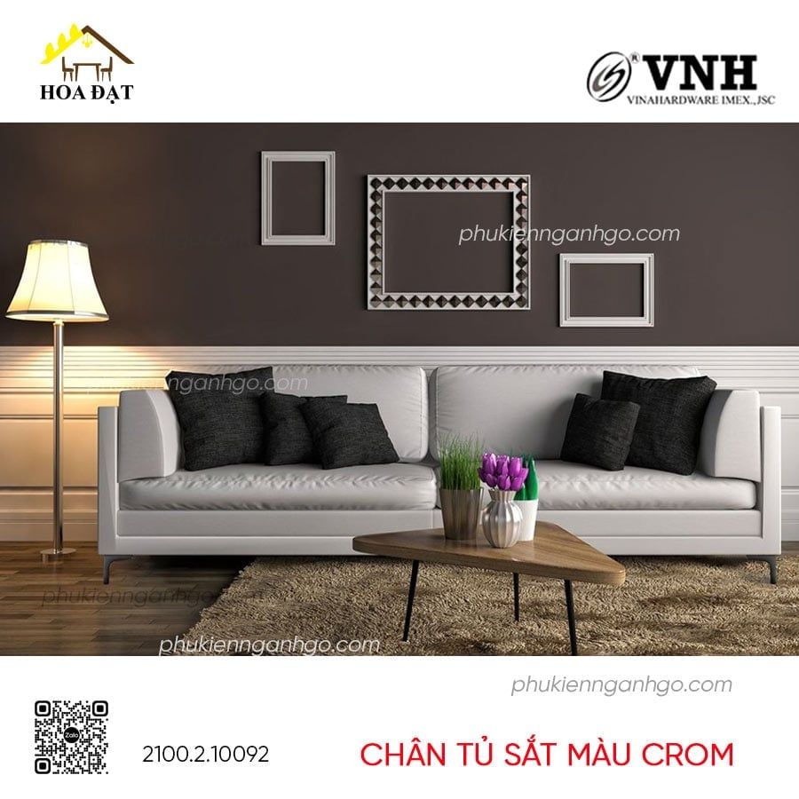 Chân tủ sắt màu crom Vinahardware - VNH100C