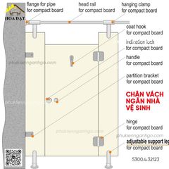 Chân vách ngăn nhà vệ sinh Vinahardware-TA8222U18