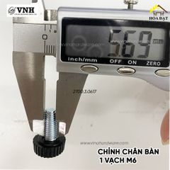 Chỉnh chân bàn 1 vạch Vinahardware kích thước 6*15mm đế tròn 6*17mm TA615TP23