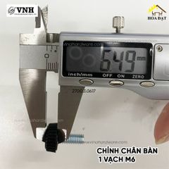 Chỉnh chân bàn 1 vạch Vinahardware kích thước 6*15mm đế tròn 6*17mm TA615TP23