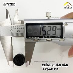 Chỉnh chân bàn 1 vạch Vinahardware kích thước 6*15mm đế tròn 6*17mm TA615TP23