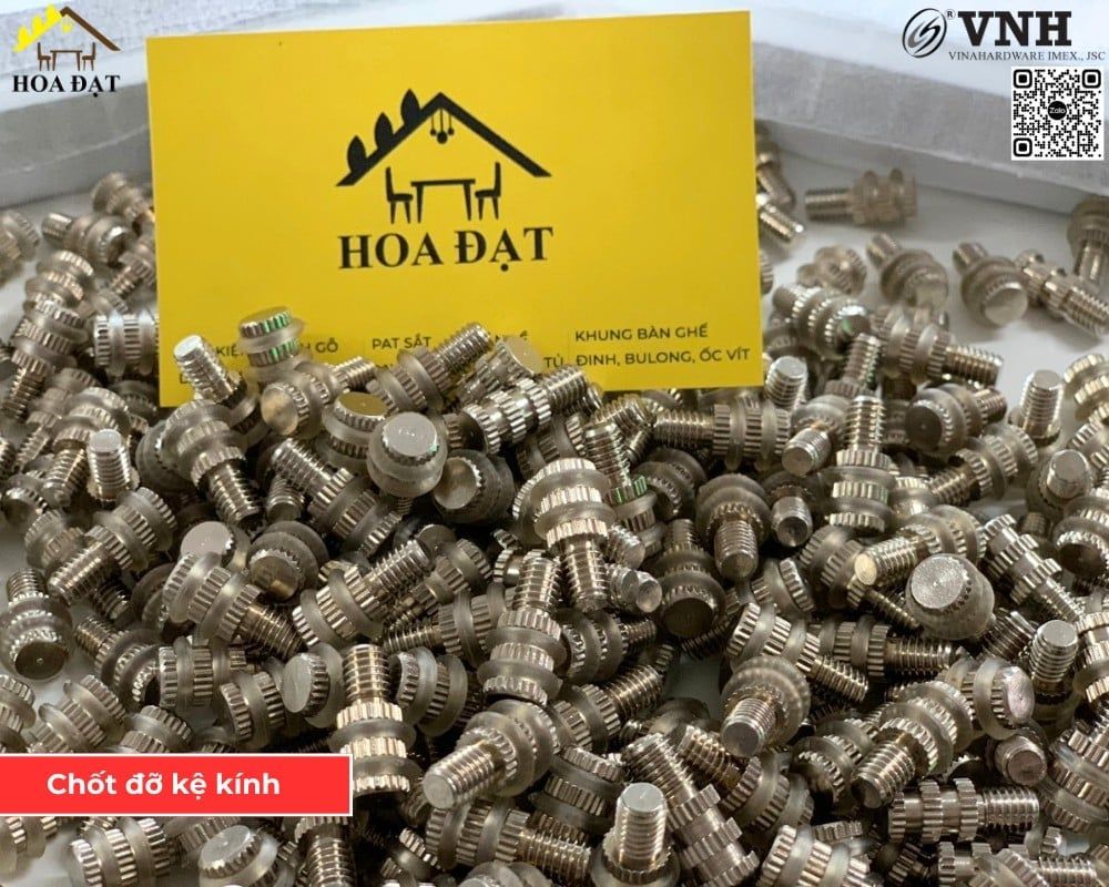 Chốt đỡ kệ kính màu niken Vinahardware CDK8192