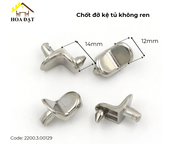 Chốt đỡ kệ tủ không ren Vinahardware VNH CDKT012Z2-CDKT012Z2