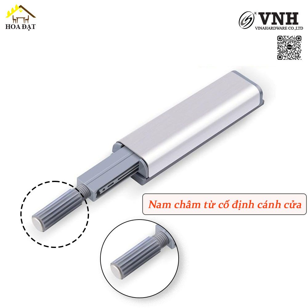 Chốt nhấn mở Vinahardware kích thước 80x20mm có nam châm hít màu nikel VNH PO893-PO893