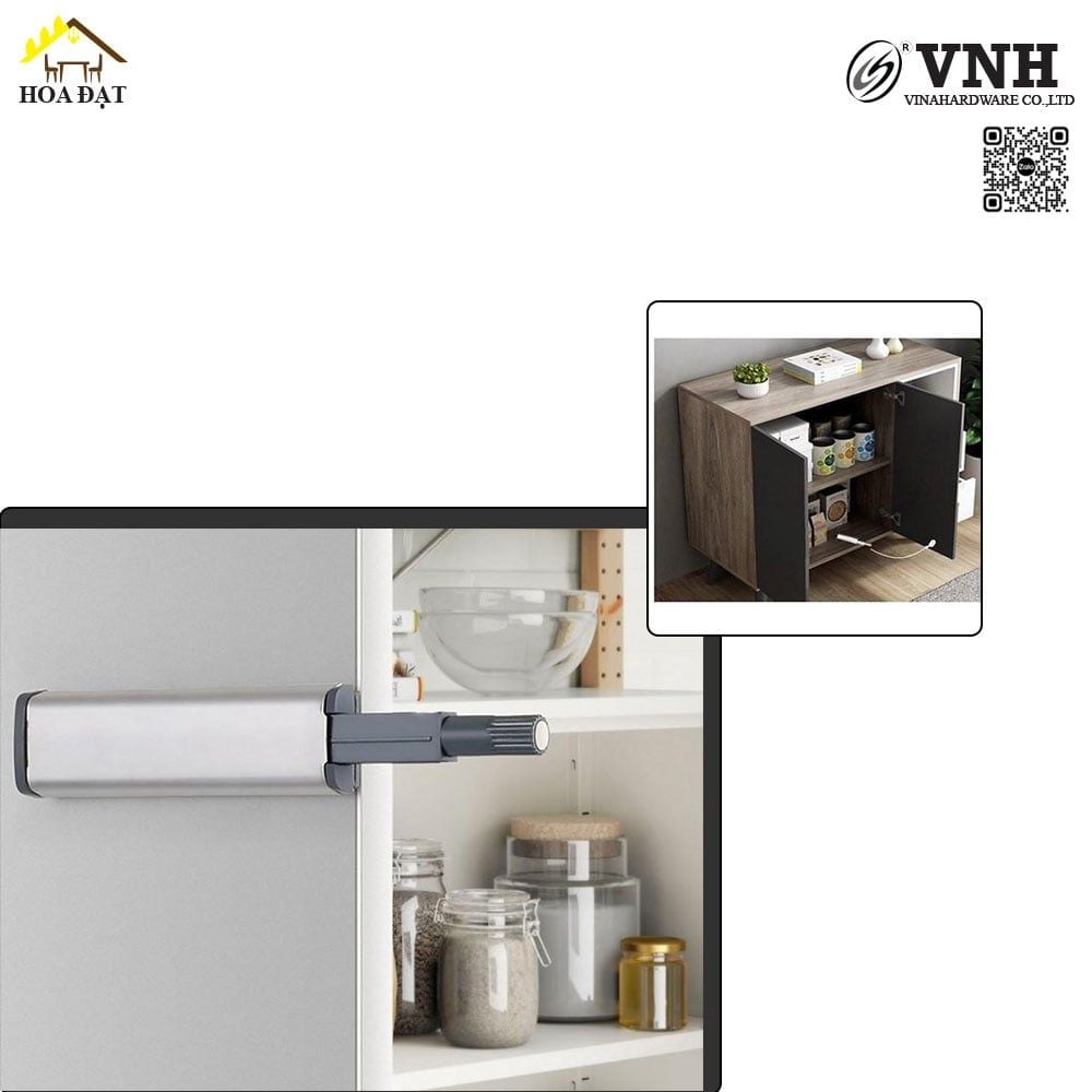 Chốt nhấn mở Vinahardware kích thước 80x20mm có nam châm hít màu nikel VNH PO893-PO893