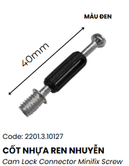 Cốt nhựa đen ren nhuyễn 40mm - CC0013C15