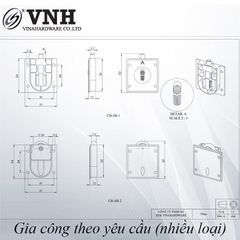 Bánh xe cửa lùa Vinahardware loại vuông CT2056B-CT2056B