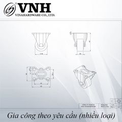 Bánh xe loại tốt màu cam Vinahardware loại 40mm - CT28340-CT28340