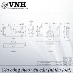 Bánh xe cửa lùa Vinahardware CT4357B29-CT4357B29