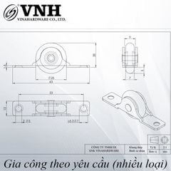 Bánh xe cửa lùa cao cấp Vinahardware phi 25mm VN1 CT9843-CT9843