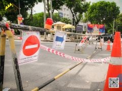 Cuộn dây rào trắng đỏ lõi giấy - Đồ bảo hộ lao động