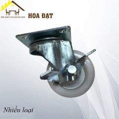 Bánh xe PP, loại đế vuông, có khóa, màu trắng Vinahardware - CT2740CK