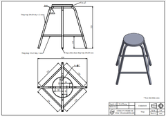 Khung ghế sắt Vinahardware kích thước 450x450x550mm sơn tĩnh điện - VNH454555