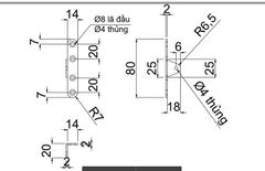 Tay nâng inox dài 300mm - LD9390D300-LD9390D300