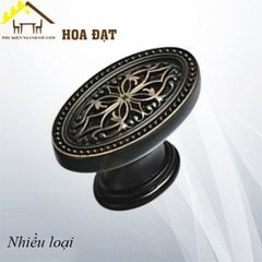 Núm tay nắm hoa văn cổ điển Vinahardware, màu đen - HD0620B